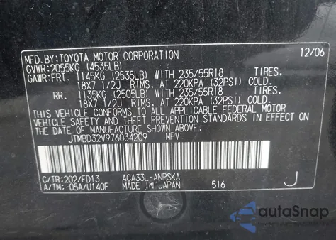 2007 Toyota Rav4 Sport from USA, damaged, VIN JTMBD32V976034209